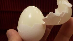 hard-boiled egg for a snack